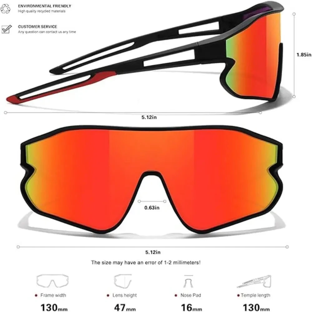 New Kids 2 Pairs Youth Red Polarized Sports Cycling Shades Kids Sunglasses